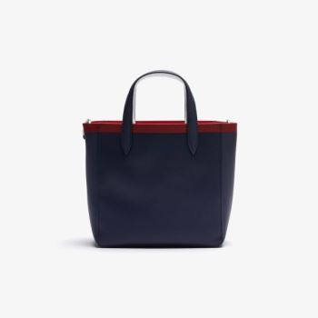 Lacoste Anna Contrast L Coated Canvas Tote Bag Dámské - Taška Tmavě Blankyt / Bílé / Červené | CZ-7l